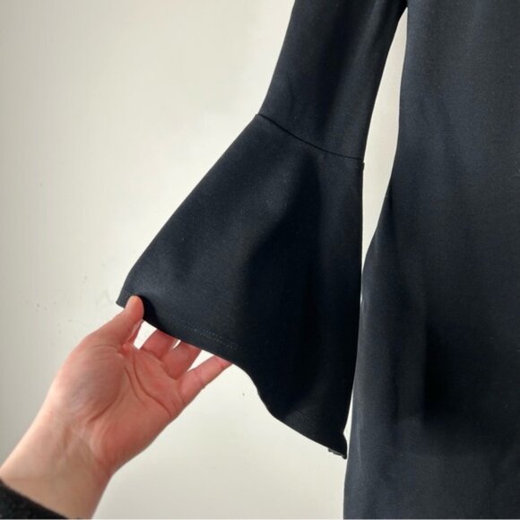 LULUS Marseille Mini Dress Off the Shoulder Long Flare Sleeve Bodycon Black XS - Picture 5 of 16
